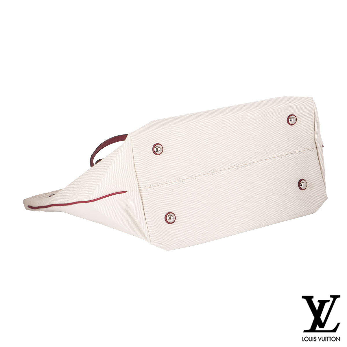 Louis Vuitton Limited Edition Beige & Coral Articles De Voyage Canvas  Cabas Mm' In White